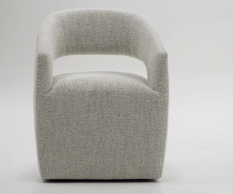 Angie  Modern Beige Fabric Dining Chair