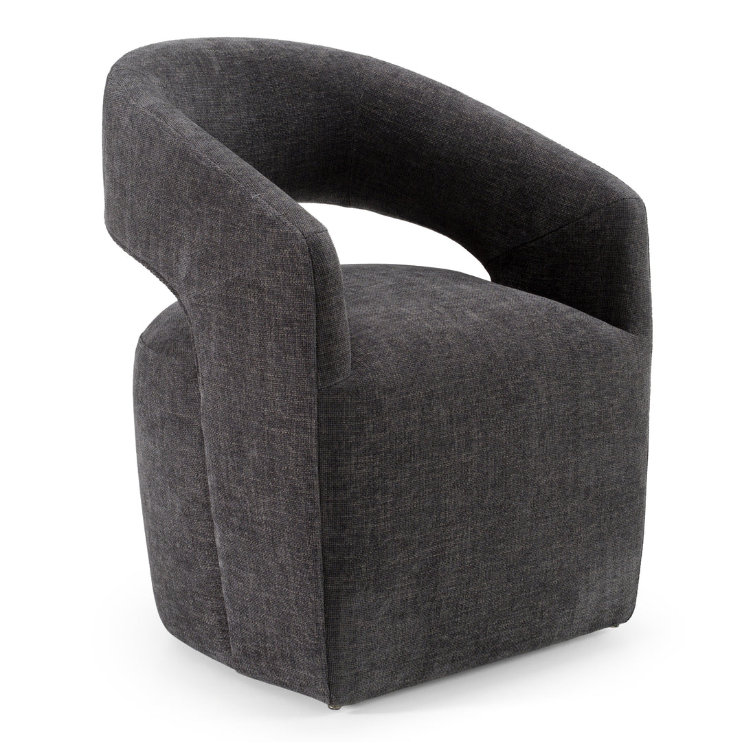 Angie - Modern Dark Grey Fabric Dining Chair