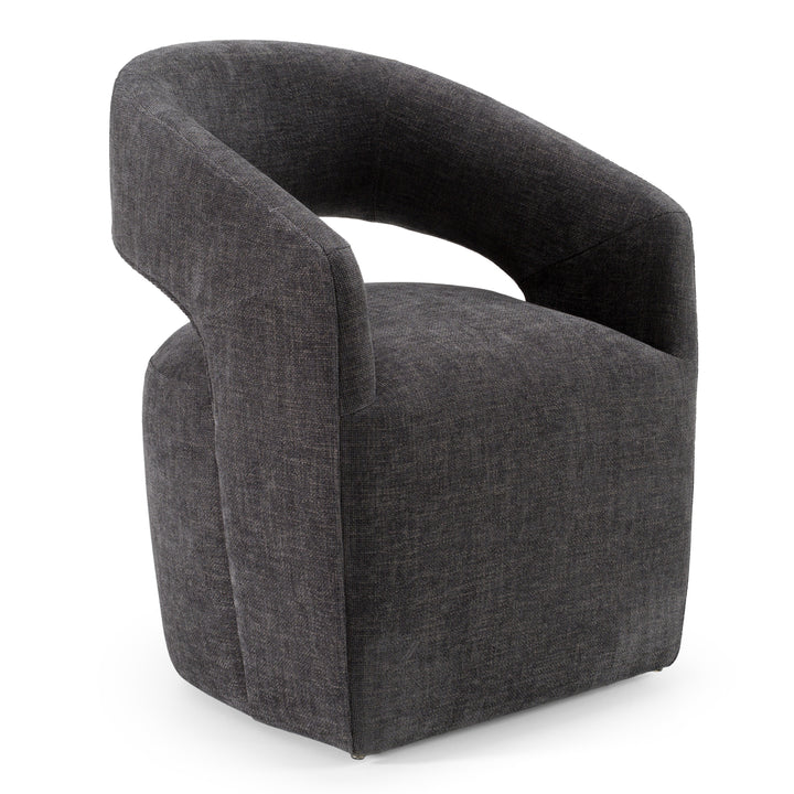 Angie  Modern Dark Grey Fabric Dining Chair