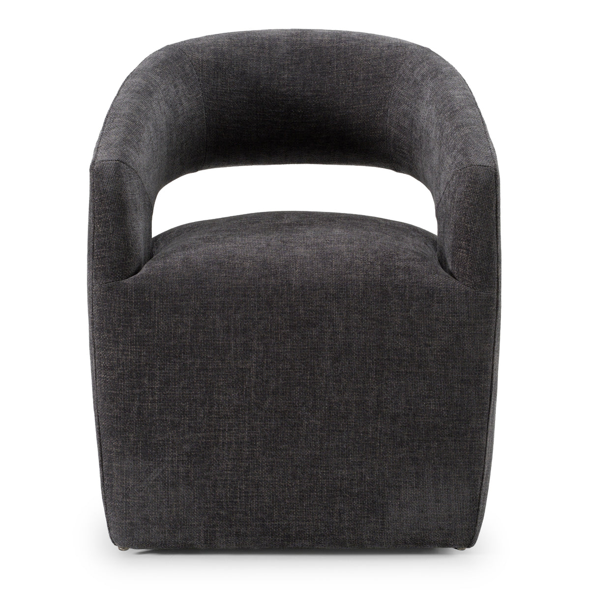 Angie - Modern Dark Grey Fabric Dining Chair - View 2