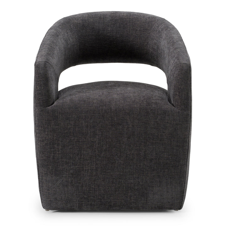 Angie  Modern Dark Grey Fabric Dining Chair