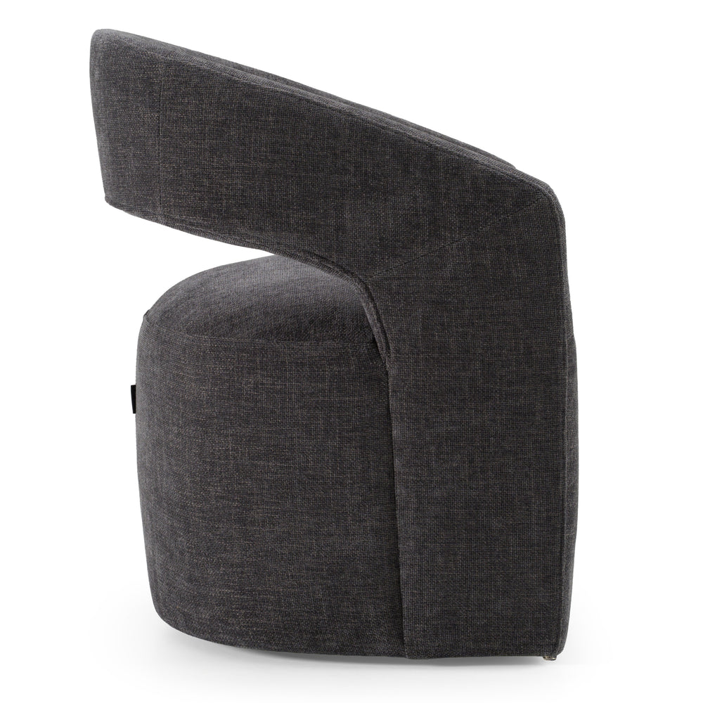 Angie - Modern Dark Grey Fabric Dining Chair - View 3