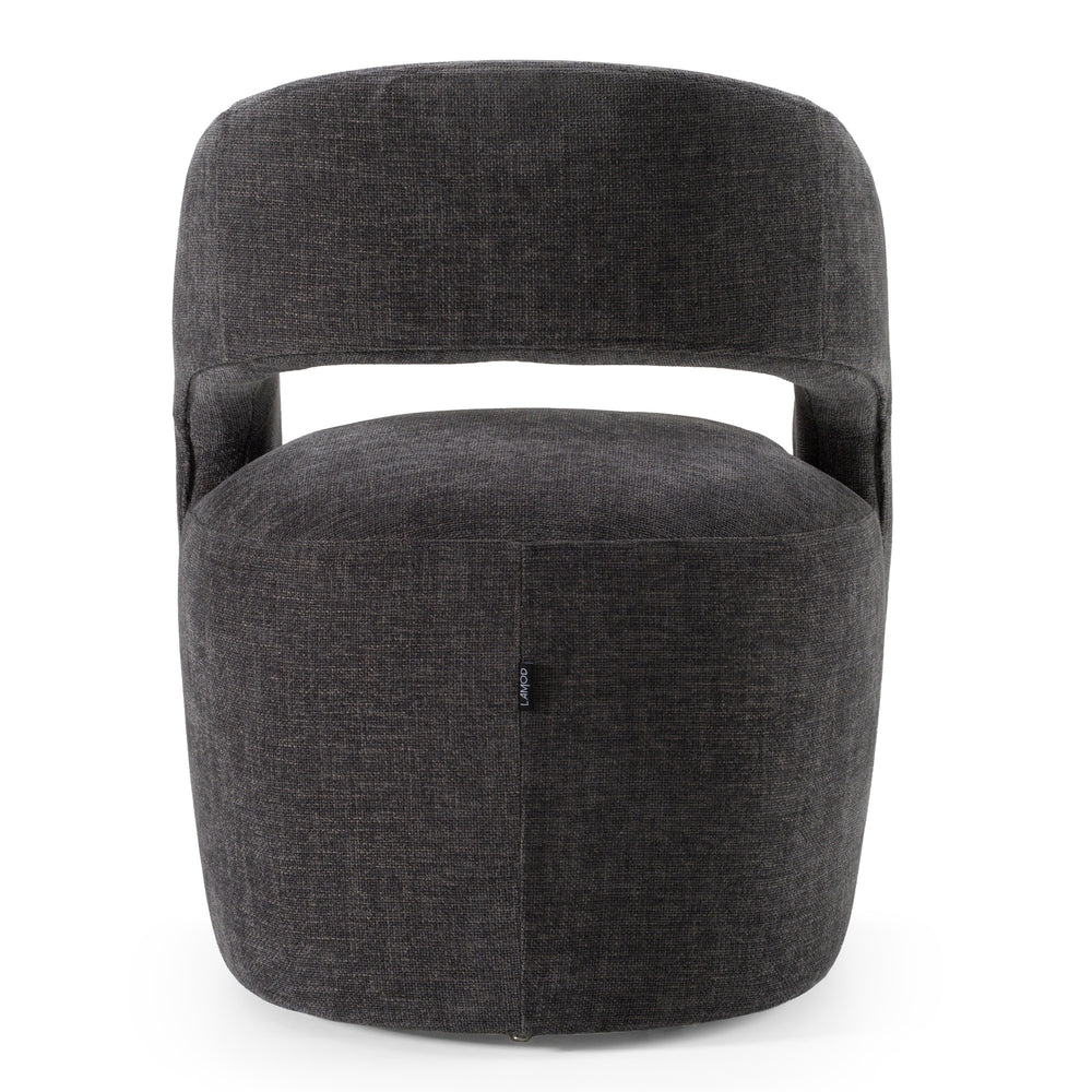 Angie - Modern Dark Grey Fabric Dining Chair - View 4