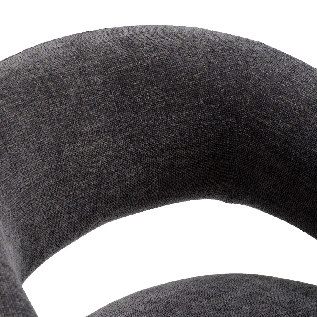 Angie  Modern Dark Grey Fabric Dining Chair