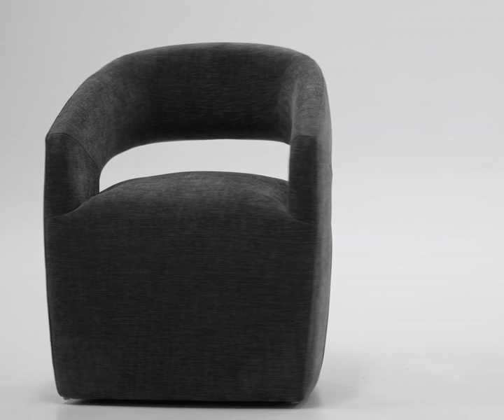 Angie - Modern Dark Grey Fabric Dining Chair