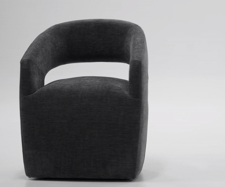 Angie - Modern Dark Grey Fabric Dining Chair