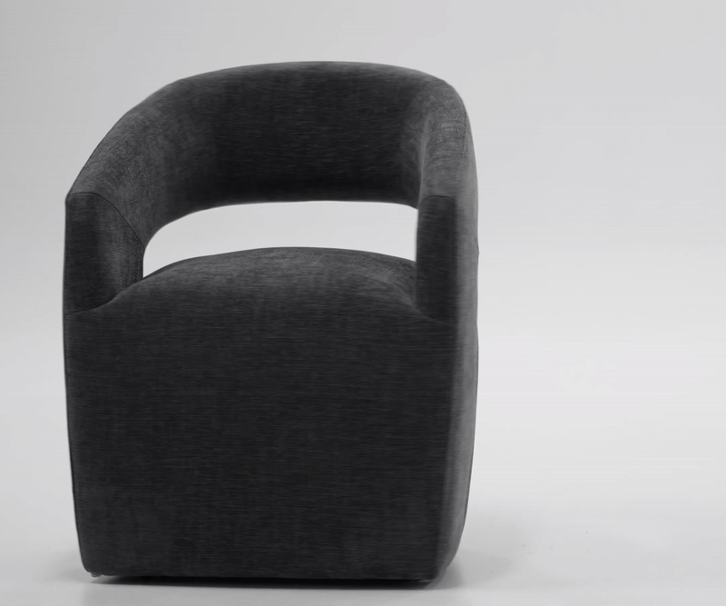 Angie - Modern Dark Grey Fabric Dining Chair - View 8