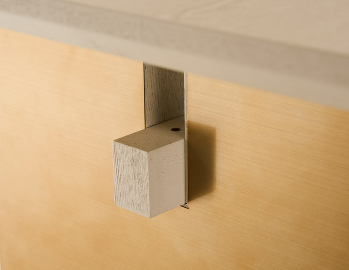 Angus - Modern Cream Ash + Gold Dining Table