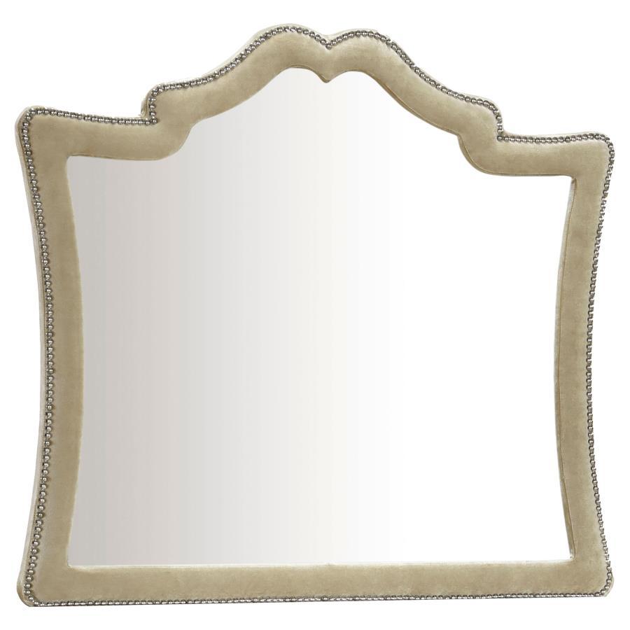 Antonella - Upholstered Dresser Mirror - Camel Mirror modern furniture Contempo Furniture