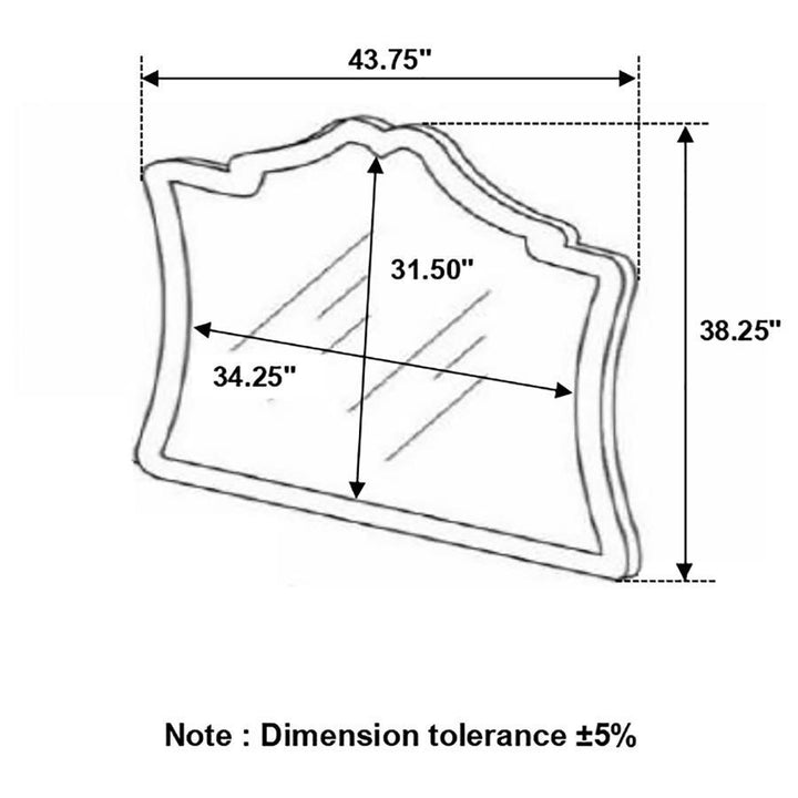 Antonella - Upholstered Dresser Mirror - Camel Mirror modern furniture Contempo Furniture