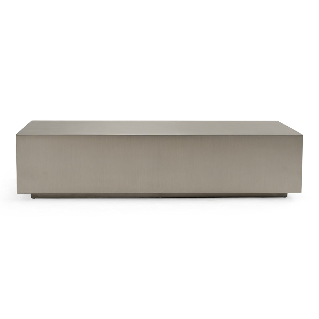 Anvil Modern Brushed Stainless Steel Rectangular Coffee Table