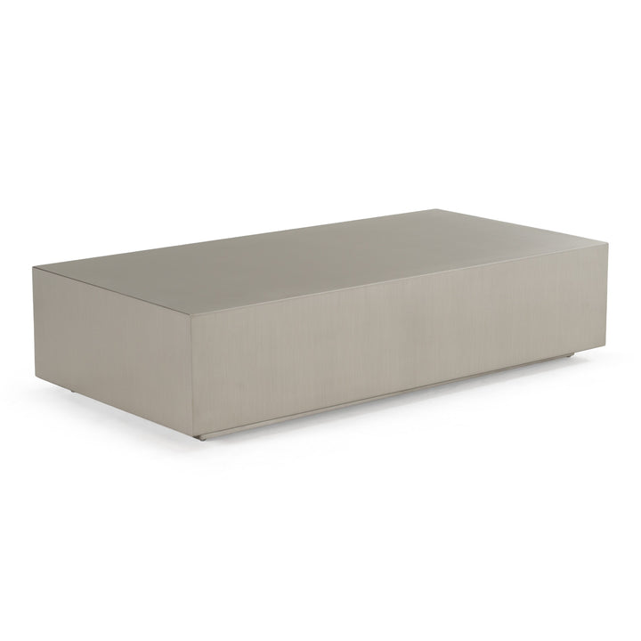 Anvil Modern Brushed Stainless Steel Rectangular Coffee Table