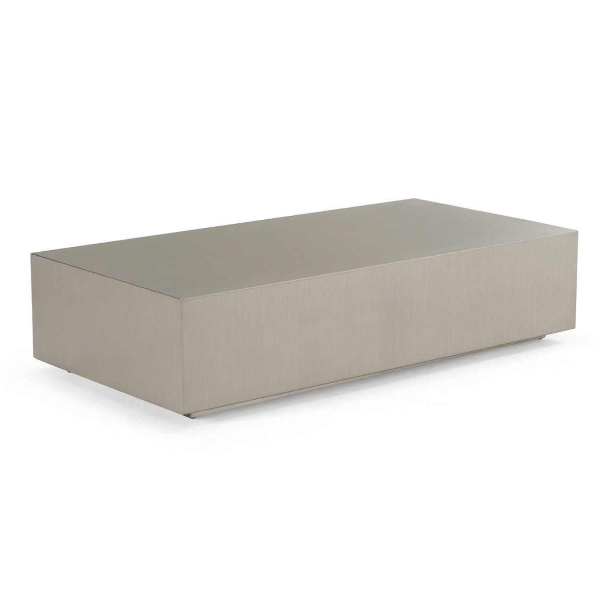 Anvil Modern Brushed Stainless Steel Rectangular Coffee Table - View 2