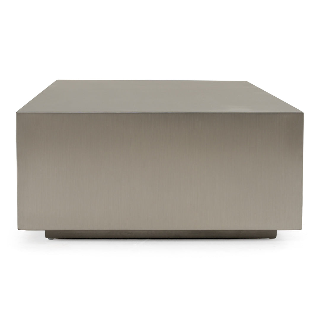 Anvil Modern Brushed Stainless Steel Rectangular Coffee Table