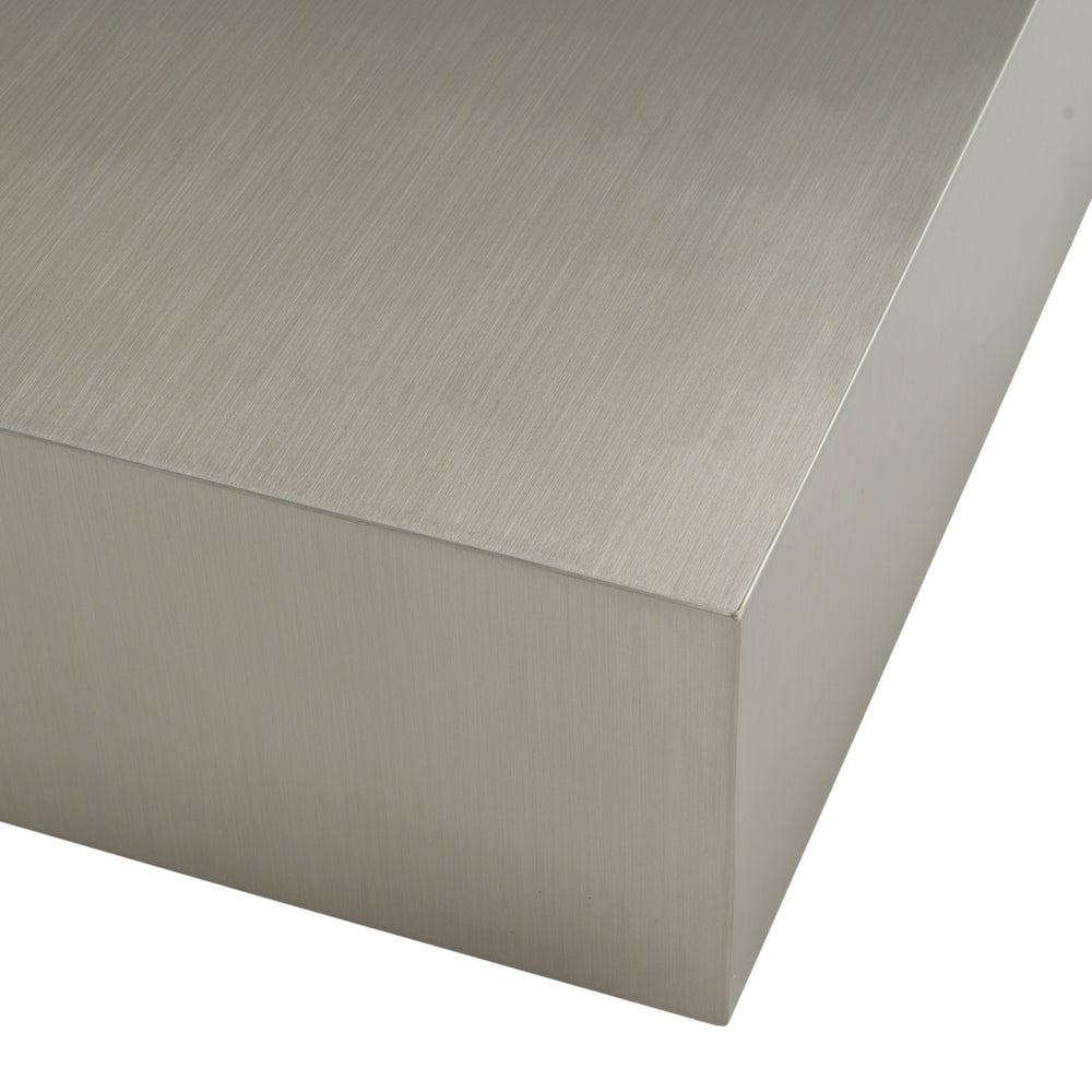 Anvil Modern Brushed Stainless Steel Rectangular Coffee Table - View 4