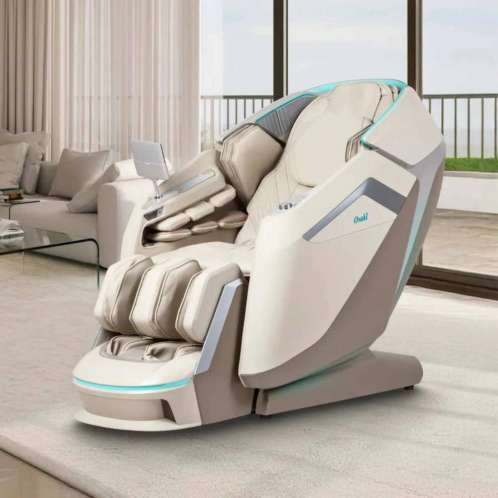 Osaki Ai Apex 5D+4D Duo Massage Chair - taupe perspective view