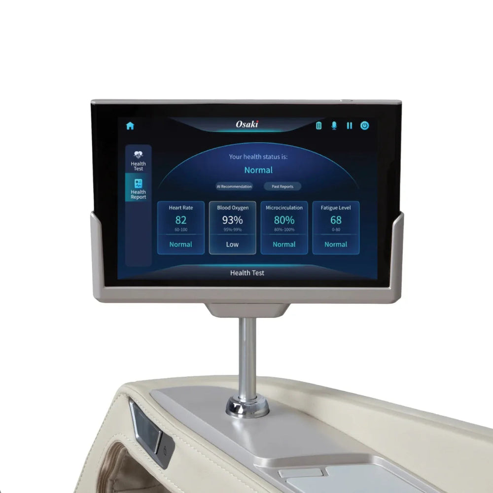 Osaki Ai Apex 5D+4D Duo Massage Chair - touchscreen panel