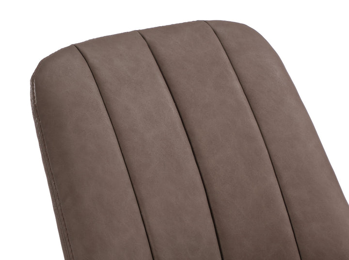 Apollo Upholstered Dining Chair in Cinnamon Synthetic Leather and Brushed Bronze Metal