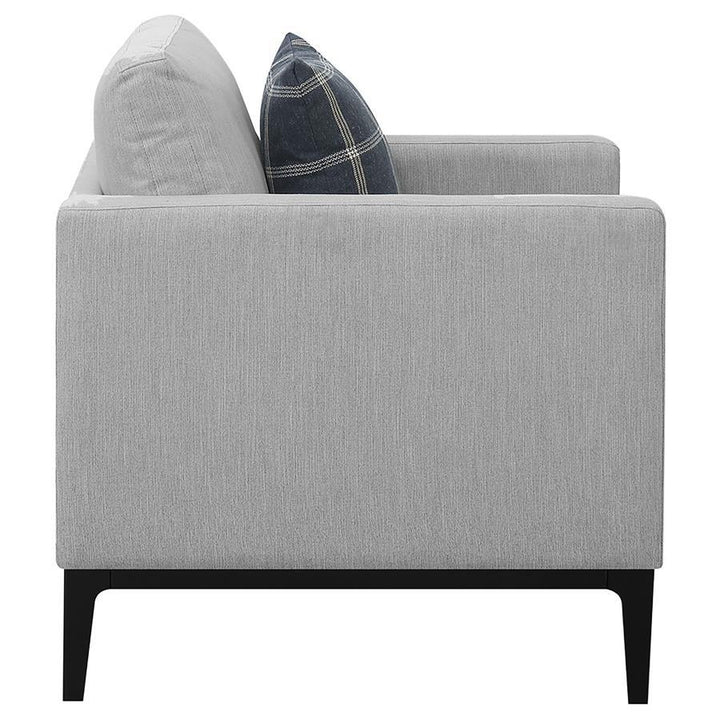 Apperson - Upholstered Track Arm Accent Chair - Light Gray Arm Chair modern furniture Contempo Furniture