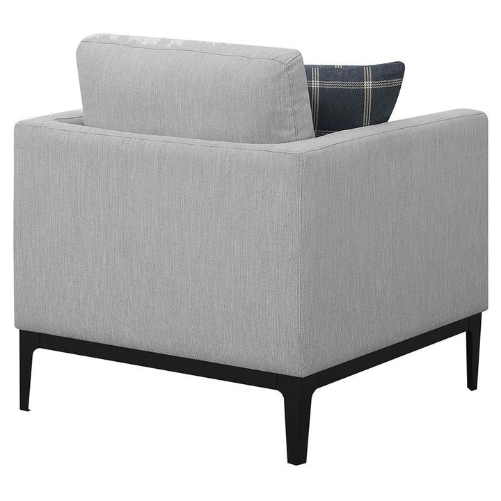 Apperson - Upholstered Track Arm Accent Chair - Light Gray Arm Chair modern furniture Contempo Furniture