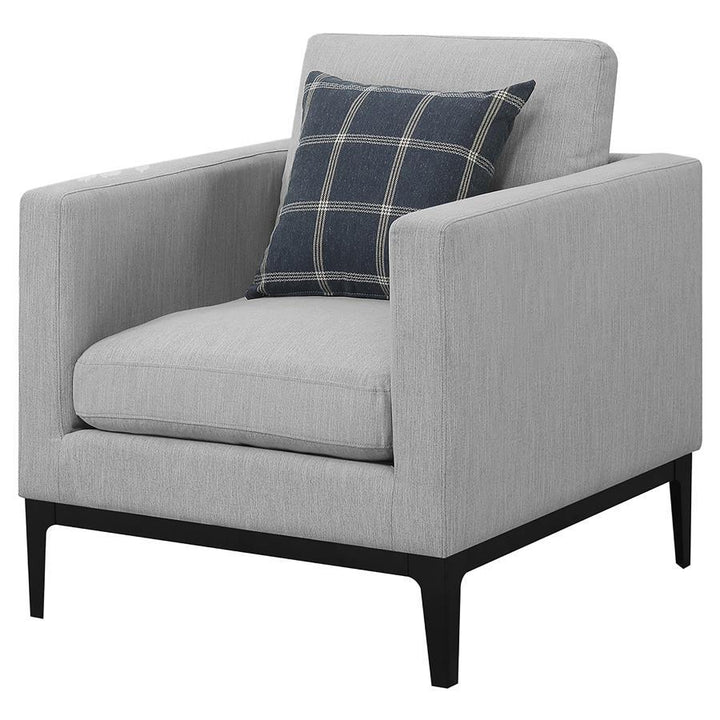Apperson - Upholstered Track Arm Accent Chair - Light Gray Arm Chair modern furniture Contempo Furniture