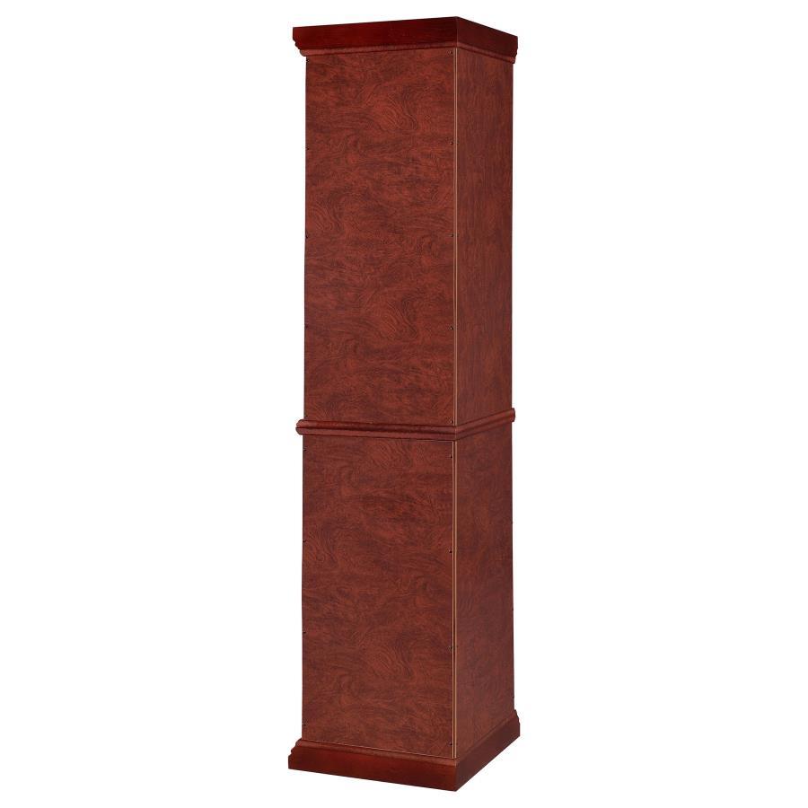 Appledale - 6 - Shelf Corner Curio Display Cabinet - Medium Brown Curio Cabinet modern furniture Contempo Furniture