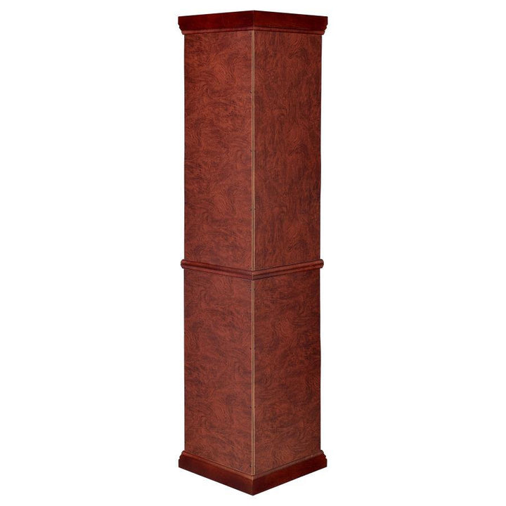 Appledale - 6 - Shelf Corner Curio Display Cabinet - Medium Brown Curio Cabinet modern furniture Contempo Furniture