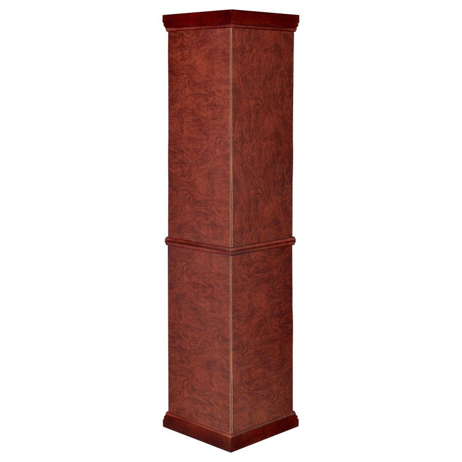 Appledale - 6 - Shelf Corner Curio Display Cabinet - Medium Brown Curio Cabinet modern furniture Contempo Furniture