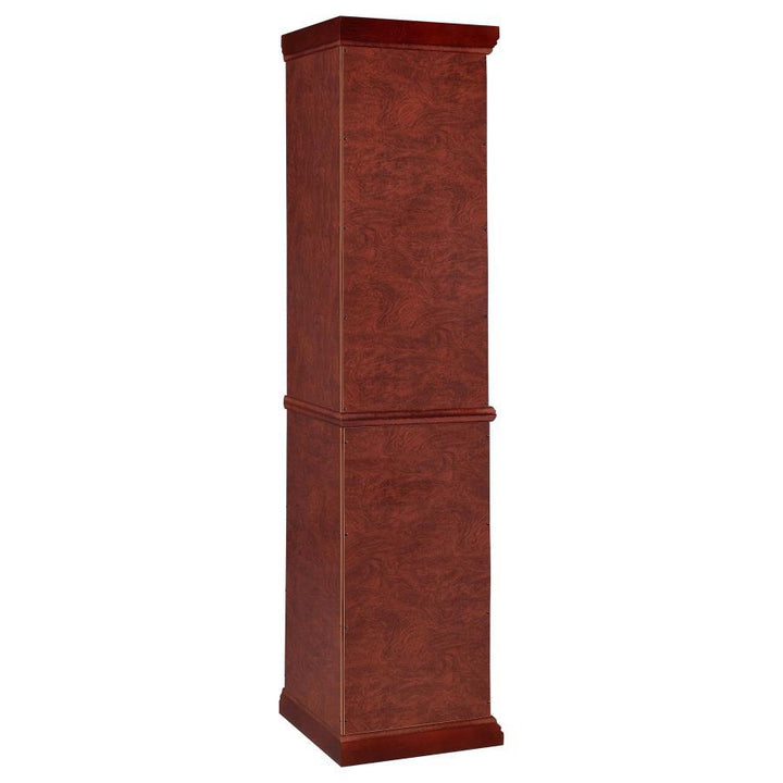 Appledale - 6 - Shelf Corner Curio Display Cabinet - Medium Brown Curio Cabinet modern furniture Contempo Furniture