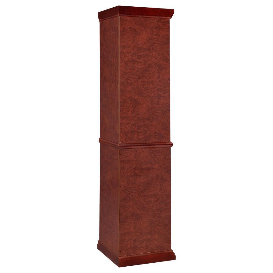 Appledale - 6 - Shelf Corner Curio Display Cabinet - Medium Brown Curio Cabinet modern furniture Contempo Furniture