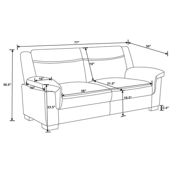 Arabella - Upholstered Padded Arm Sofa - Gray Stationary Sofa modern furniture Contempo Furniture