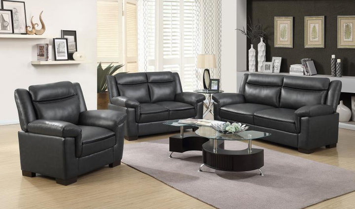 Arabella - Upholstered Padded Arm Sofa - Gray Stationary Sofa modern furniture Contempo Furniture