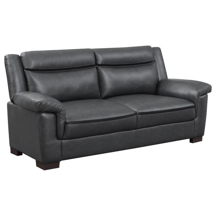 Arabella - Upholstered Padded Arm Sofa - Gray Stationary Sofa modern furniture Contempo Furniture