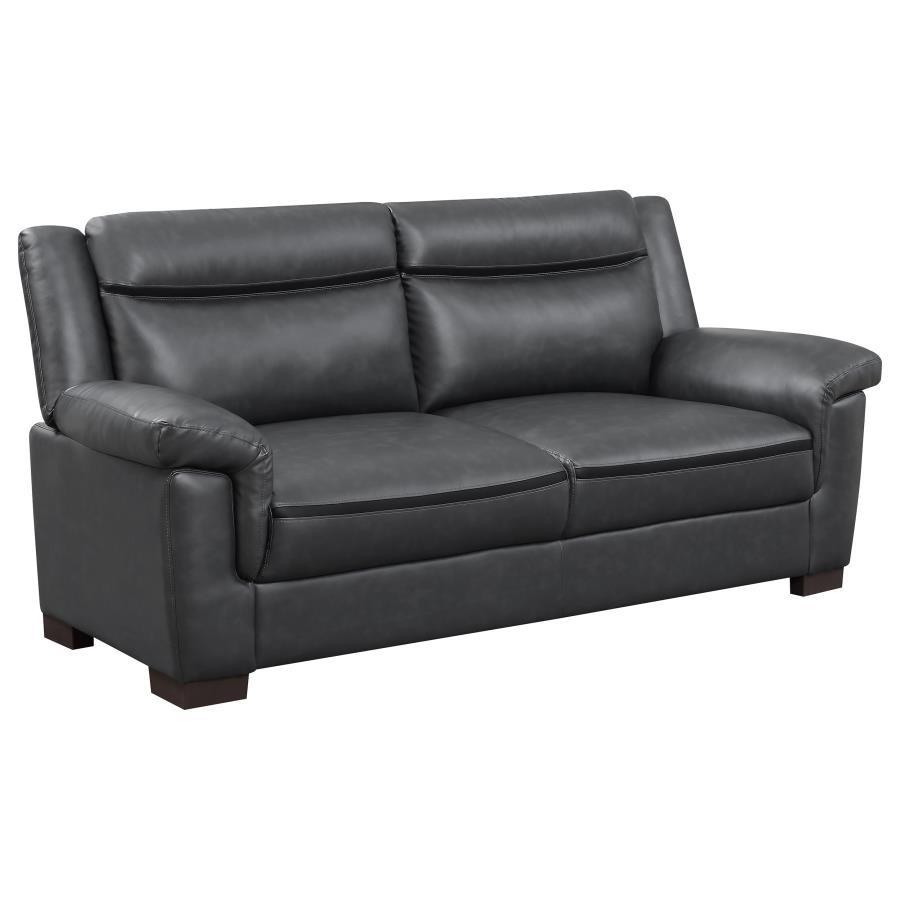 Arabella - Upholstered Padded Arm Sofa - Gray Stationary Sofa modern furniture Contempo Furniture