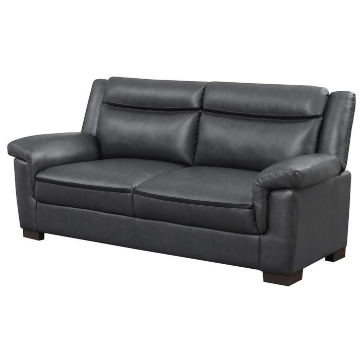 Arabella - Upholstered Padded Arm Sofa - Gray Stationary Sofa modern furniture Contempo Furniture