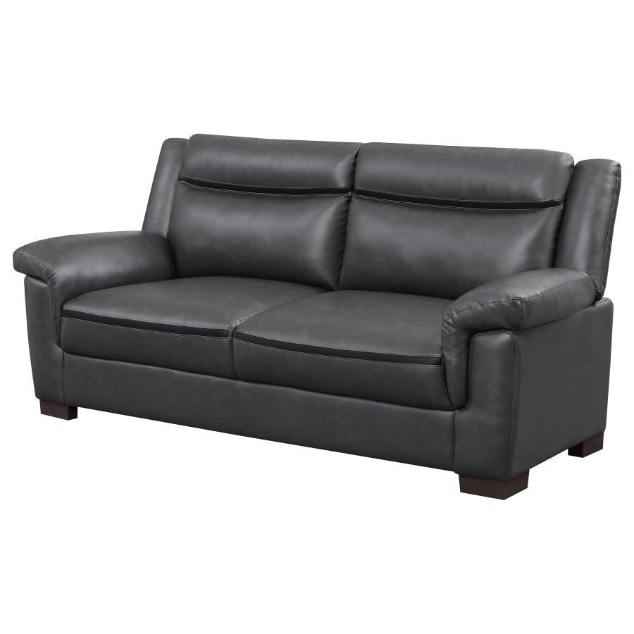 Arabella - Upholstered Padded Arm Sofa - Gray Stationary Sofa modern furniture Contempo Furniture