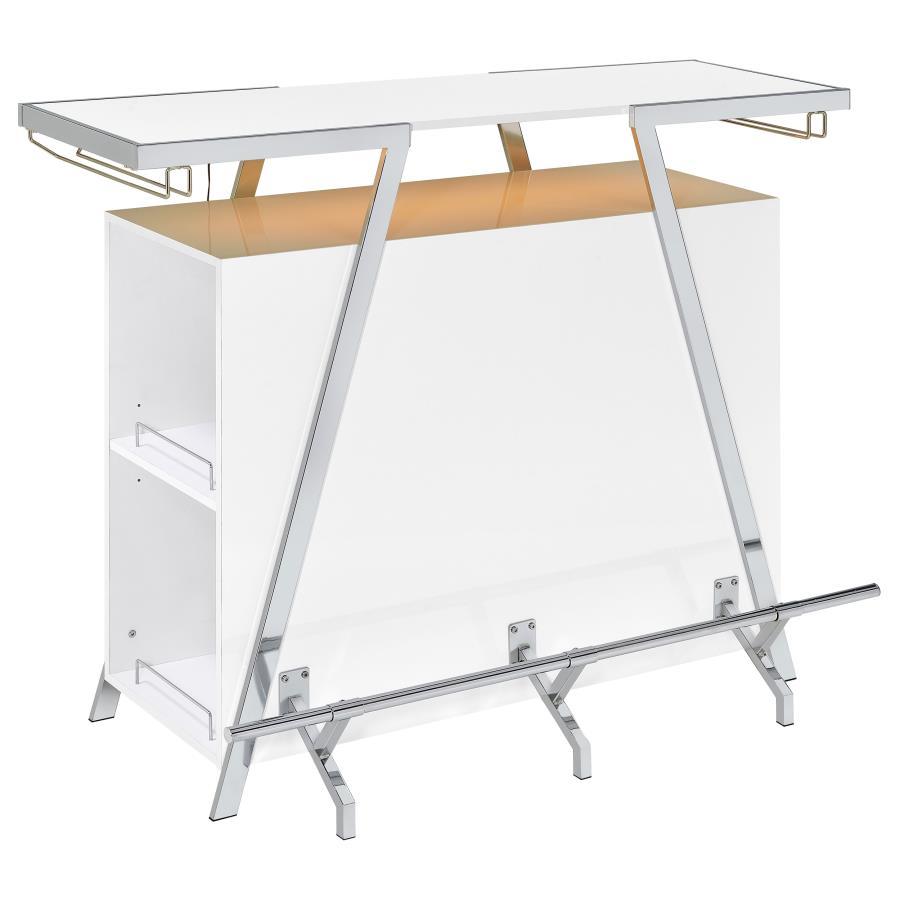 Araceli - Freestanding LED Home Bar Cabinet - White High Gloss Home Bars modern furniture Contempo Furniture