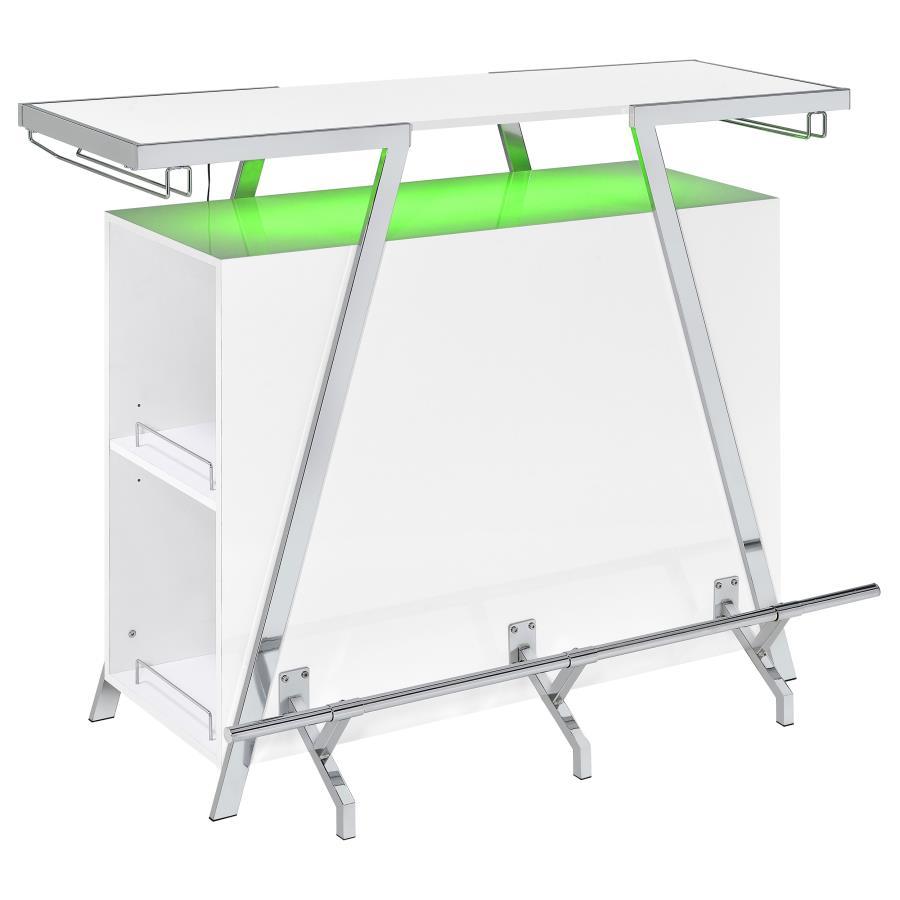 Araceli - Freestanding LED Home Bar Cabinet - White High Gloss Home Bars modern furniture Contempo Furniture
