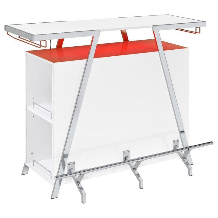 Araceli - Freestanding LED Home Bar Cabinet - White High Gloss Home Bars modern furniture Contempo Furniture