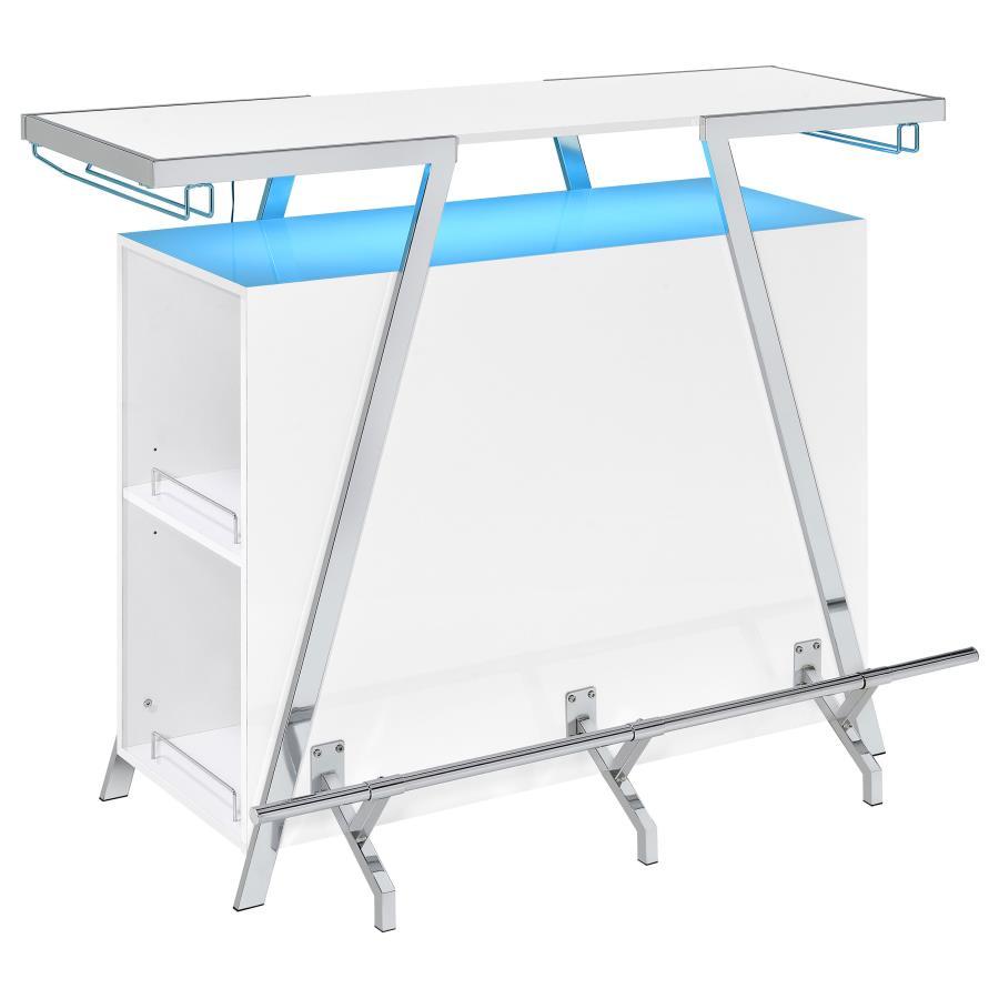 Araceli - Freestanding LED Home Bar Cabinet - White High Gloss Home Bars modern furniture Contempo Furniture
