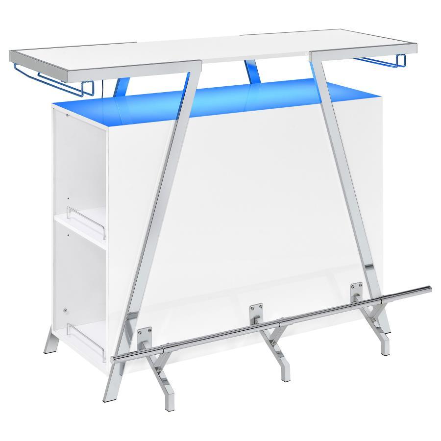 Araceli - Freestanding LED Home Bar Cabinet - White High Gloss Home Bars modern furniture Contempo Furniture