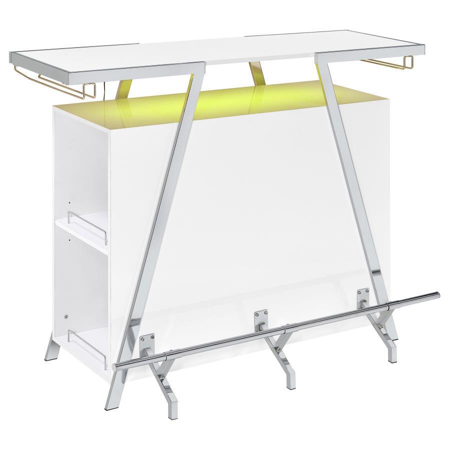Araceli - Freestanding LED Home Bar Cabinet - White High Gloss Home Bars modern furniture Contempo Furniture