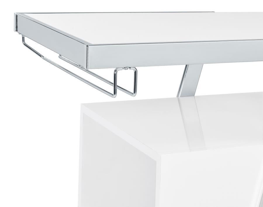 Araceli - Freestanding LED Home Bar Cabinet - White High Gloss Home Bars modern furniture Contempo Furniture