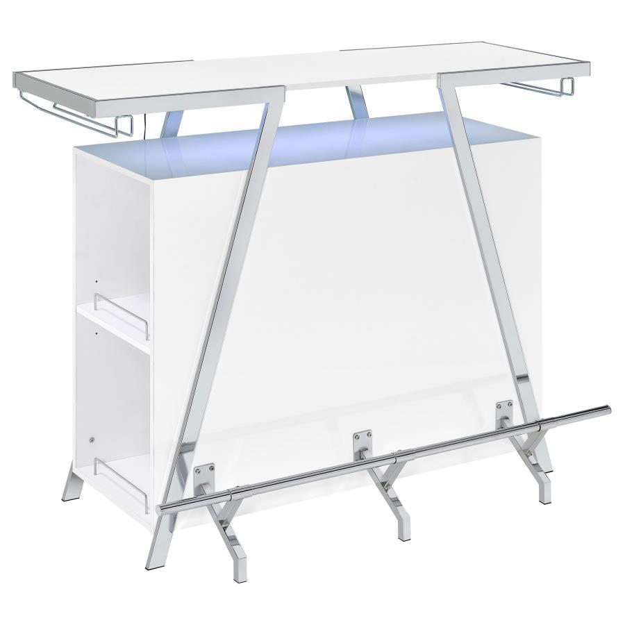 Araceli - Freestanding LED Home Bar Cabinet - White High Gloss Home Bars modern furniture Contempo Furniture
