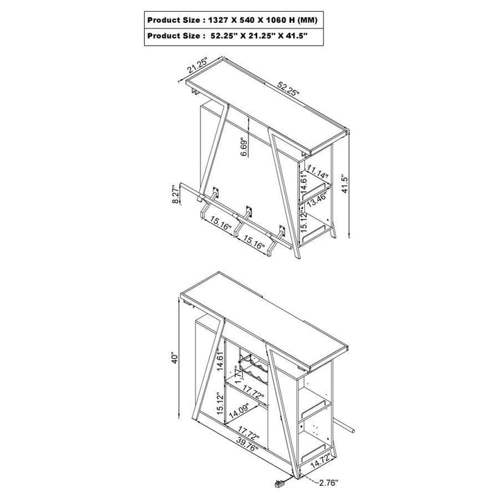 Araceli - Freestanding LED Home Bar Cabinet - White High Gloss Home Bars modern furniture Contempo Furniture