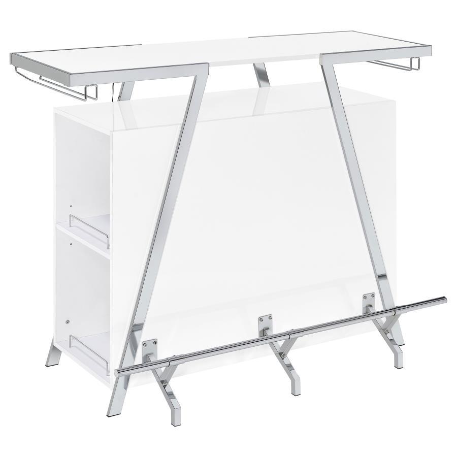 Araceli - Freestanding LED Home Bar Cabinet - White High Gloss Home Bars modern furniture Contempo Furniture