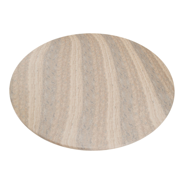 Aragats - Modern Faux Travertine Concrete Round Dining Table