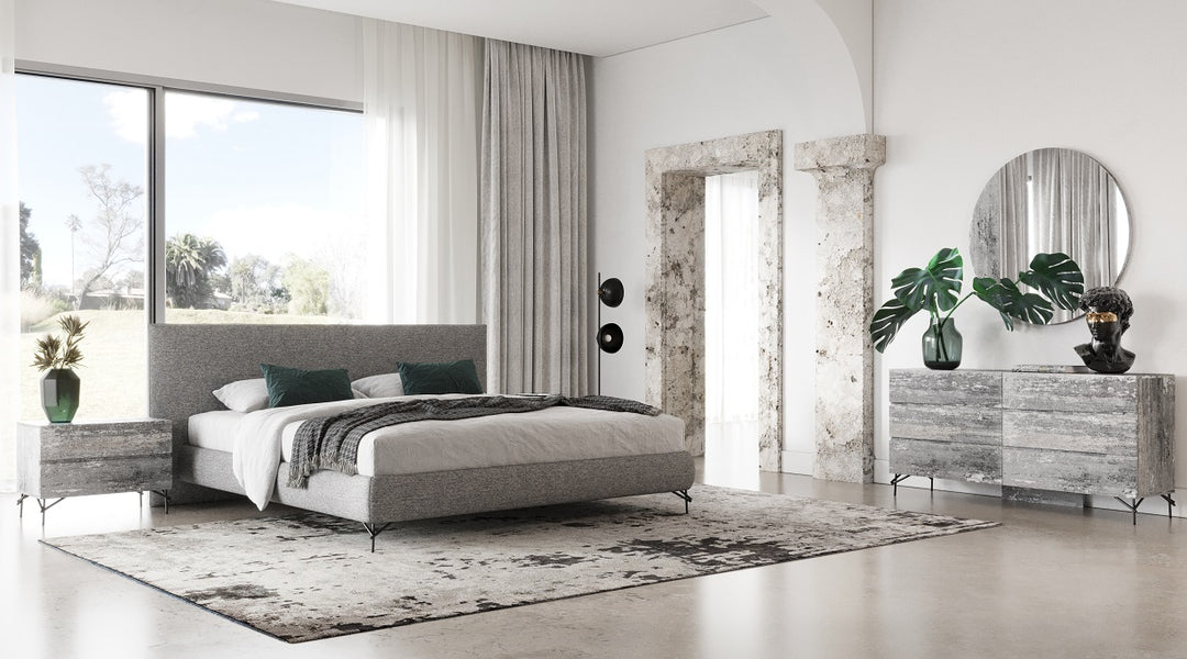 Aria  Italian Modern Multi Grey Q Bedroom Set