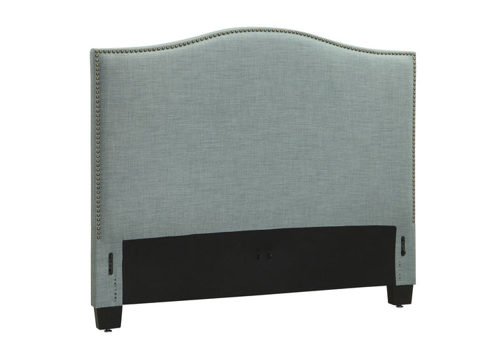 Ariana Camelback Upholstered Headboard in Bluebird Linen Headboard modern furniture Contempo Furniture