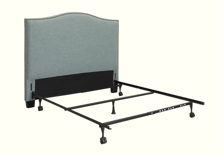 Ariana Camelback Upholstered Headboard in Bluebird Linen Headboard modern furniture Contempo Furniture